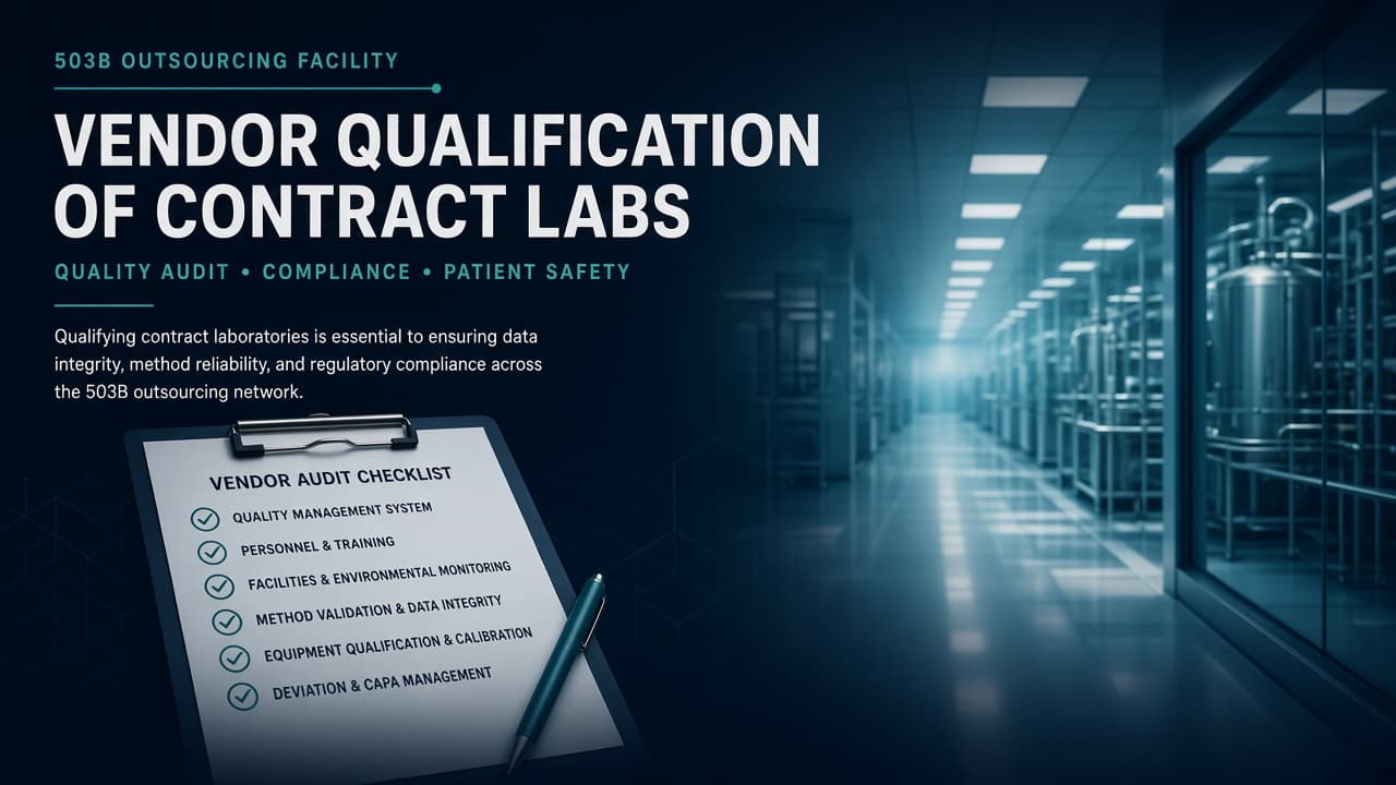 Quality audit atmosphere for 503B vendor qualification