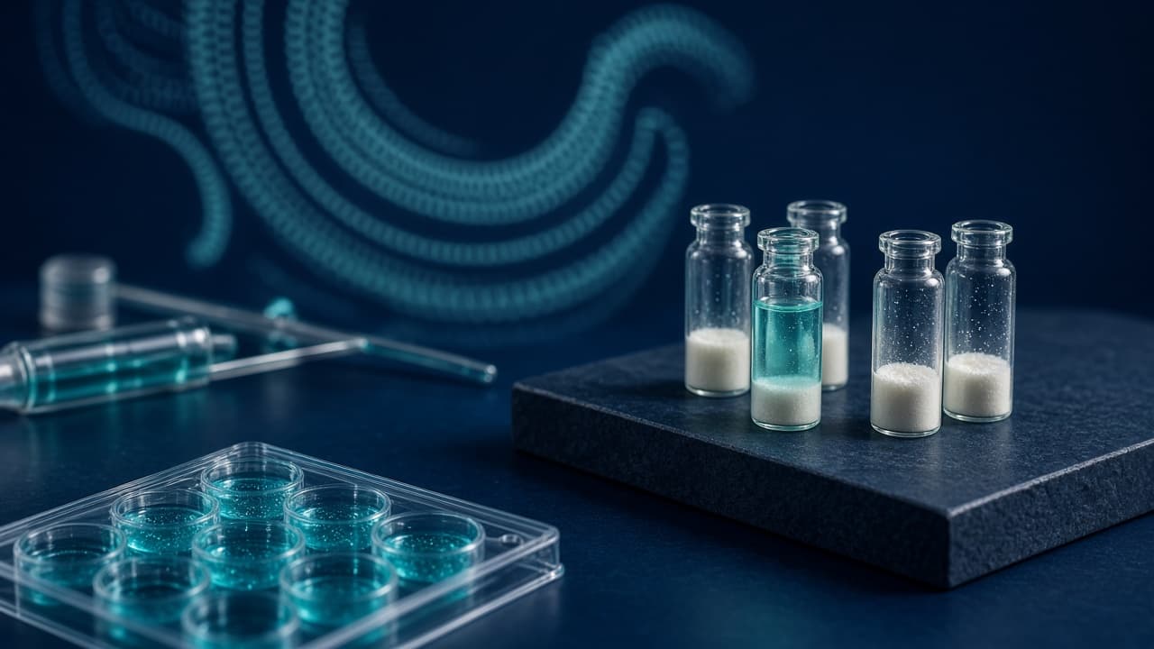 Laboratory assay vials representing bacterial endotoxin LAL testing